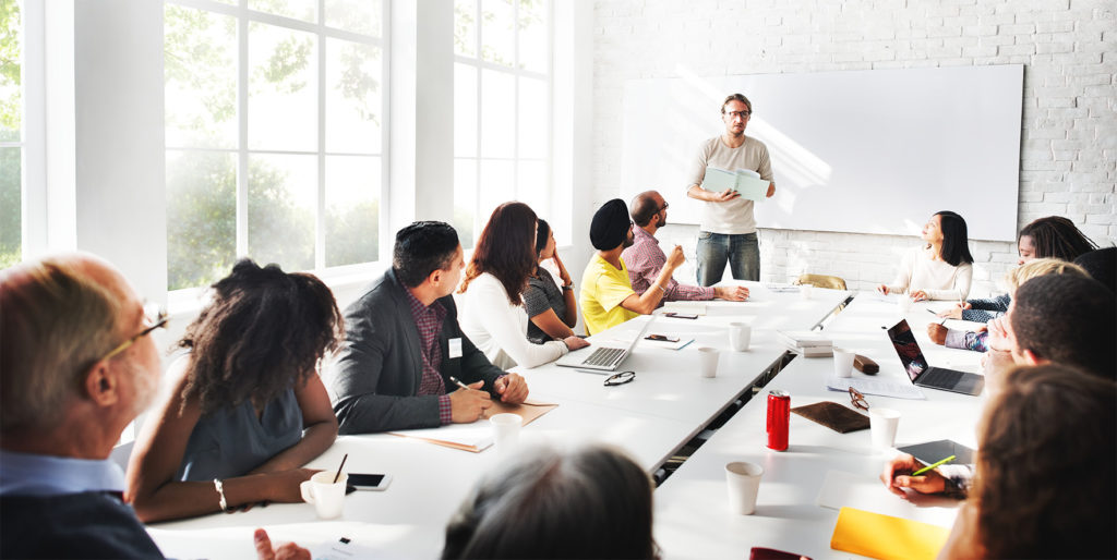 Business people are having a discussion on project