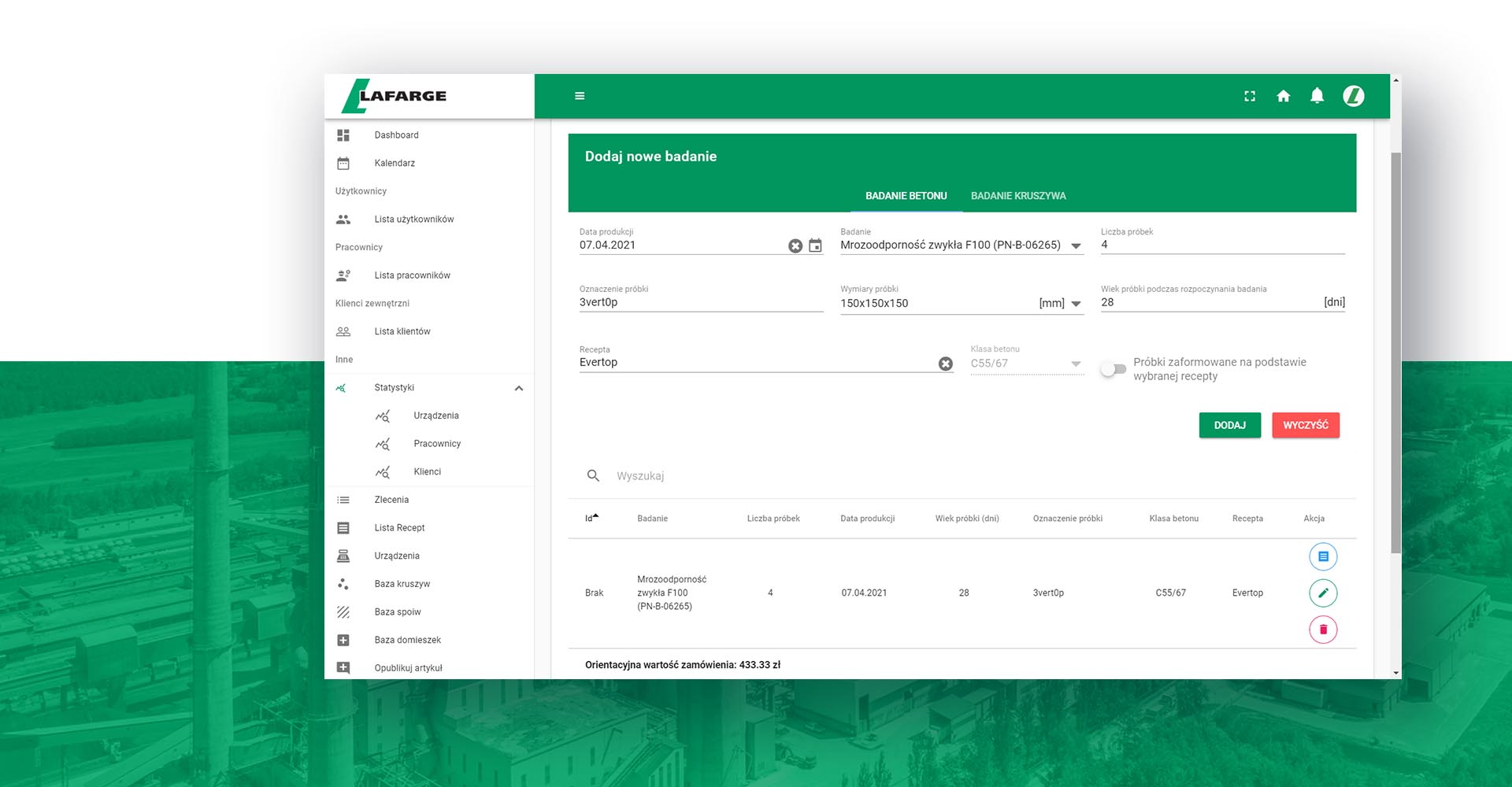 LIMS - Laboratory Information Management System.